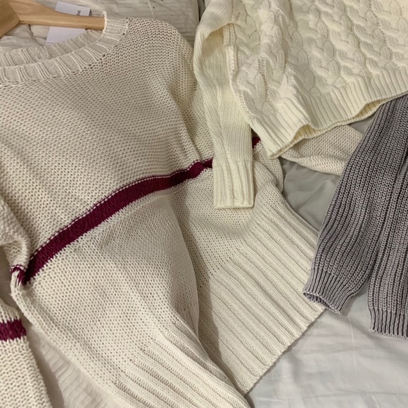 NWT Fuchsia Stripe Sweater Knit Top - Picture 7 of 7